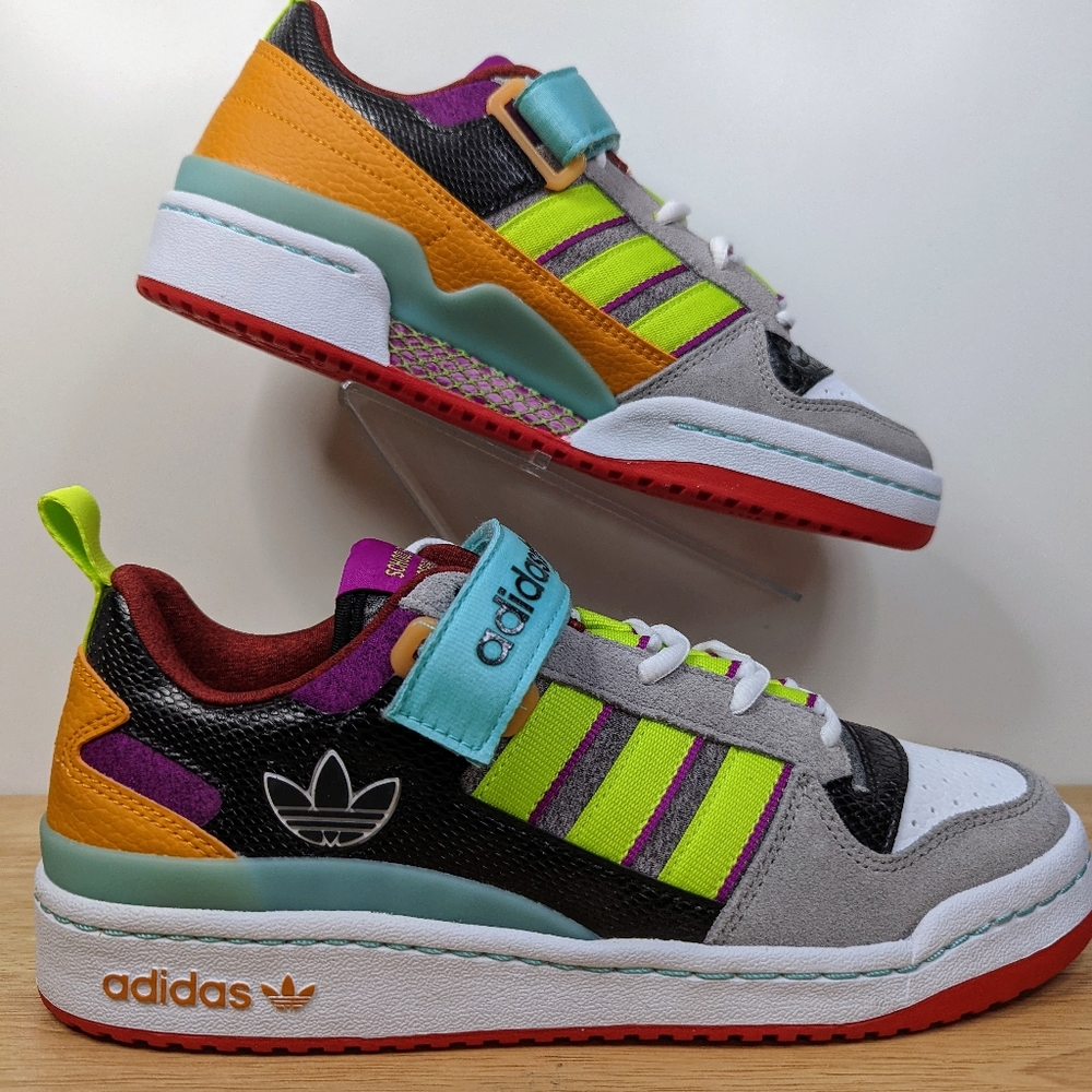 Adidas Original Forum Low Athletic Basketball Shoes Sonic Fuchsia/Pink Tint/Acid